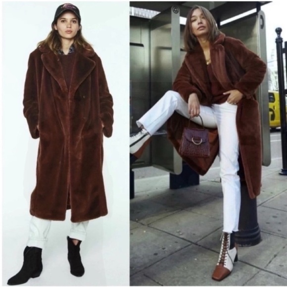 Rebecca Minkoff Jackets & Blazers - Rebecca Minkoff Long Wool Teddy Coat Brown